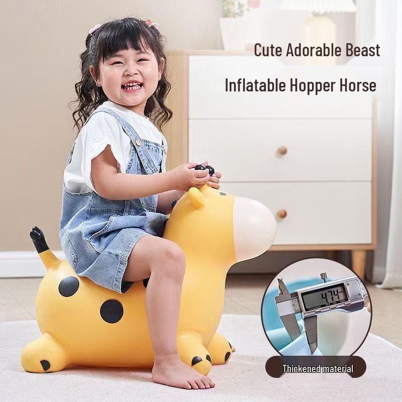 Inflatable Bouncy Horse Riding Toy with Music - Safe for Children and Adults, Non-toxic