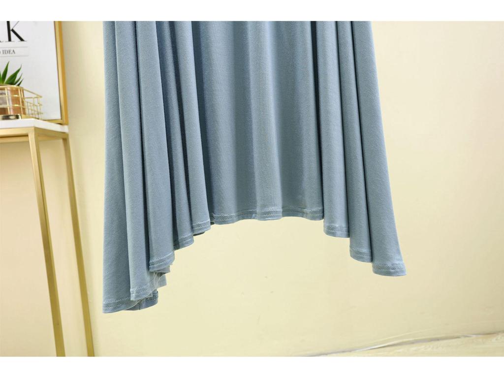 Modal V-Neck Short-Sleeve Midi Skirt Set: Women's Plus Size Korean-Style Casual Two-Piece Outfit