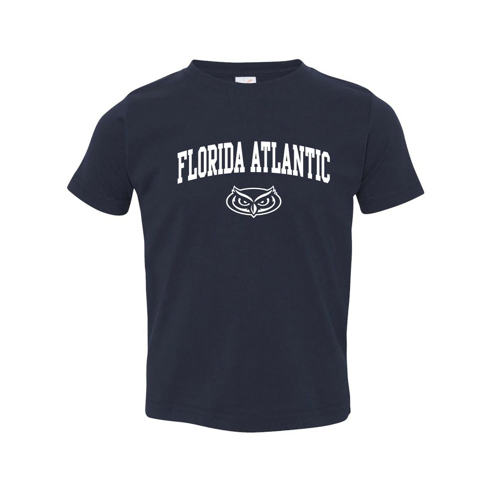 Florida Atlantic Owls Arch Logo University Team Sports Toddler T-Shirt - Navy 4XL