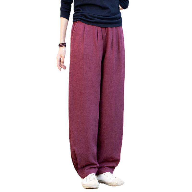 Women's Winter Slimming Quilted Linen Lantern Pants - Thickened Warm Casual Long Pants