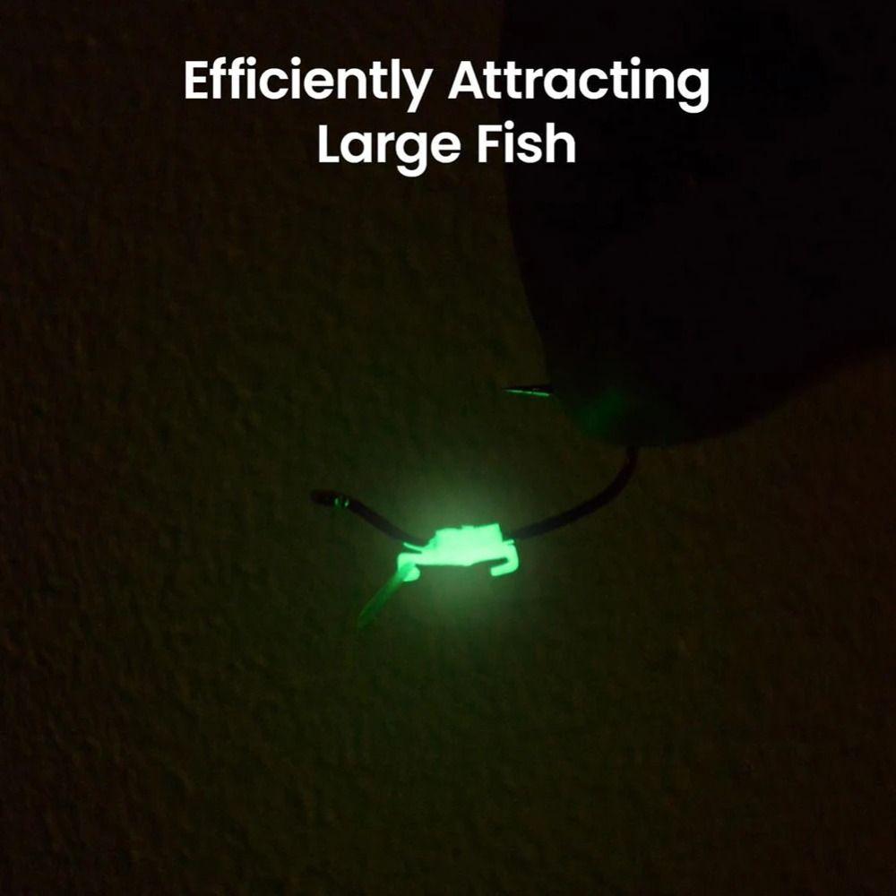 10Pcs Perforated Design Luminous Live Shrimp Fishing Hooks Sea Bass Carbon Steel Hook  Grouper