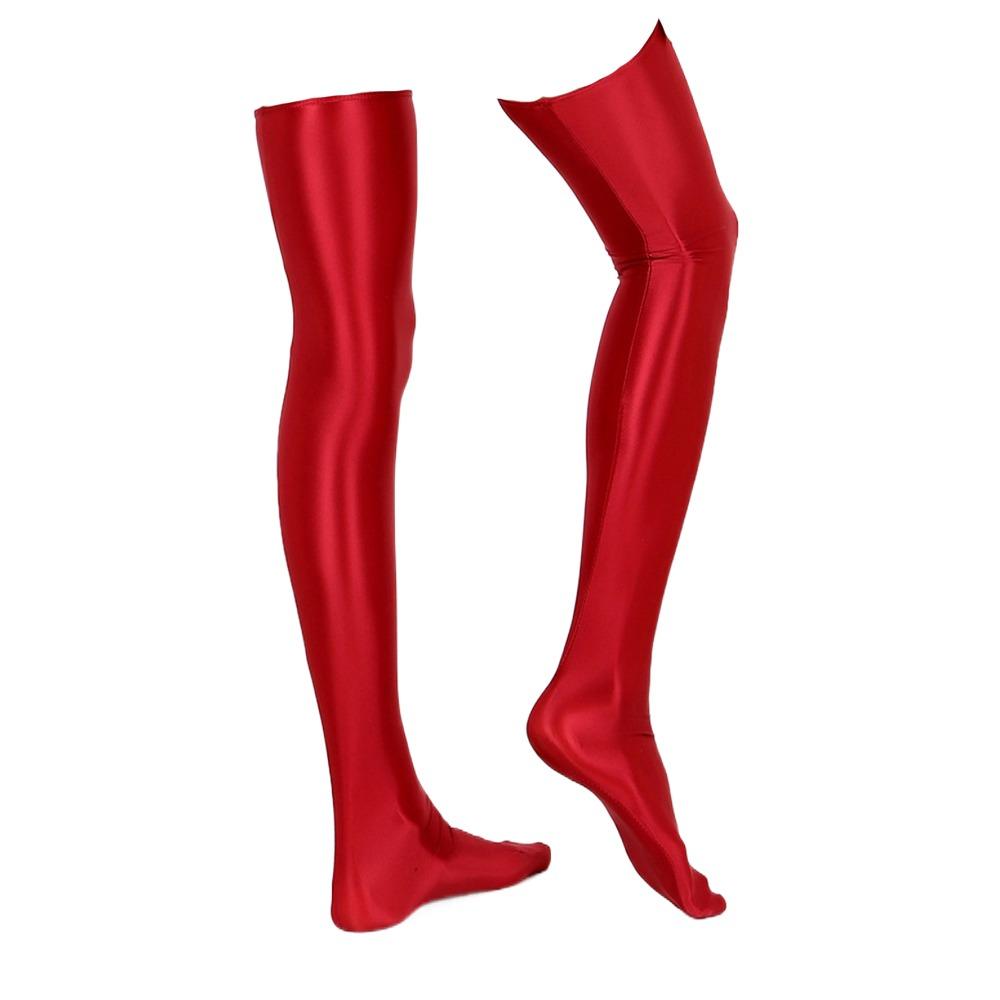 Long Overknee Women Smooth Oil Glossy Socks Elastic Sexy Stockings Oil Socks  Night Club Party