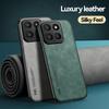 KEYSION Luxury Retro PU Leather Case for HONOR 400 Smart 5G Soft Silicone+PC Shockproof Phone Back Cover for Huawei Honor X7d 5G