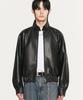 Doffjason Vegan Leather Harrington Jacket Black