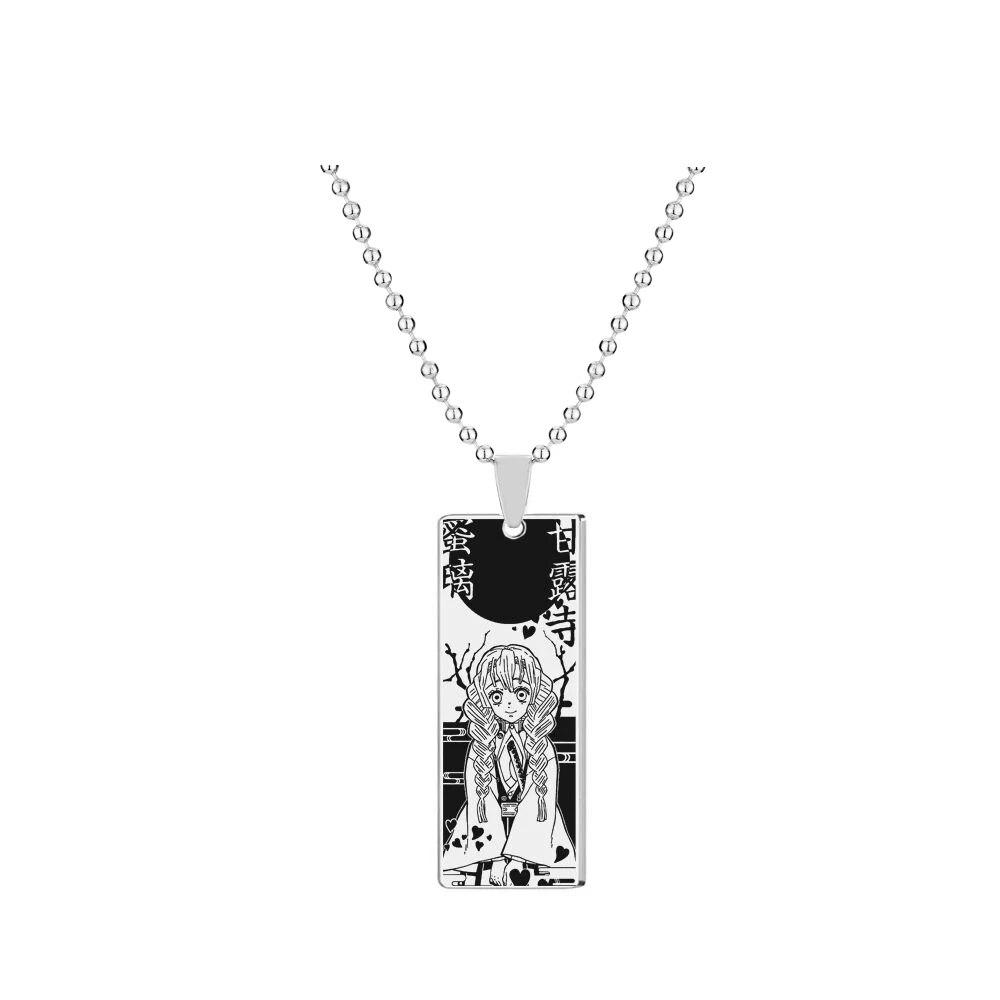 Anime Stainless Steel Demon Slayer Necklace Kimetsu No Yaiba Figure Pendant Adornment For Men Women Cosplay Jewelry Accessories