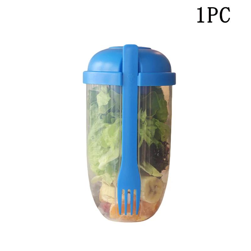 8Pcs Fresh Salad Cup Fruit Vegetable Salad Cup Salad Meal Shaker Cup Container Fork Salad Holder Large Capacity Food Box