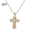 Retro Religious Pendant Necklace Catholic Christian Necklace, Colorful Rhinestone Statement for Women Daily Wear, Jewelry Gift Elegant