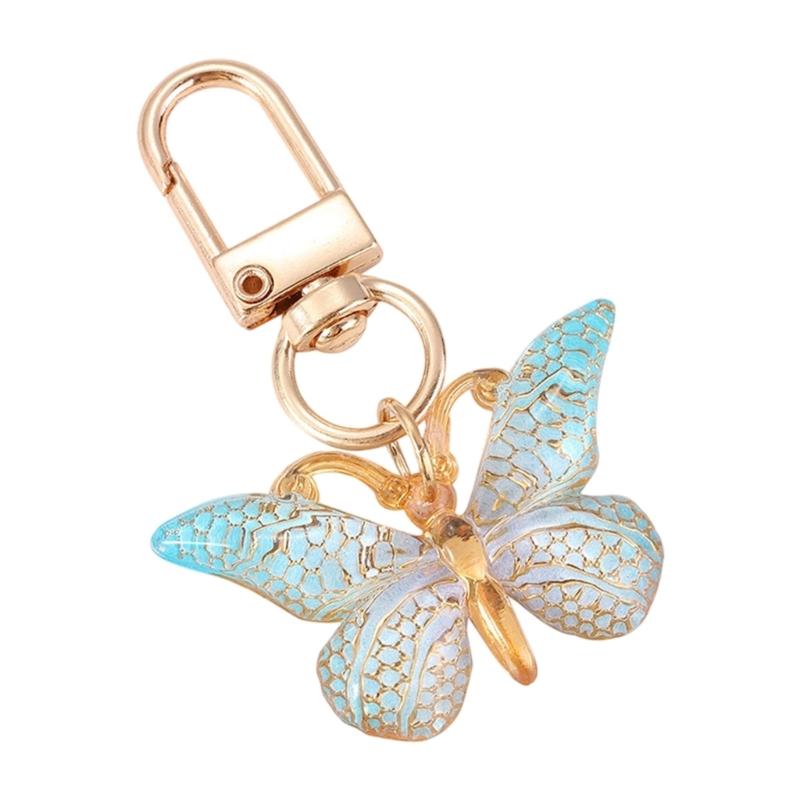 

Color Gradient Acrylic Butterfly Keychain For Bags Backpacks And Keys With Practical Hook Bag Pendant Handbag Decoration