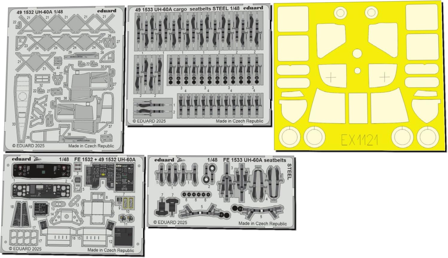 

Eduard Big Ed Parts Set Plastic Model Kit Parts EDUBIG49458 1/48 UH-60A (for ICM) (Airplane)