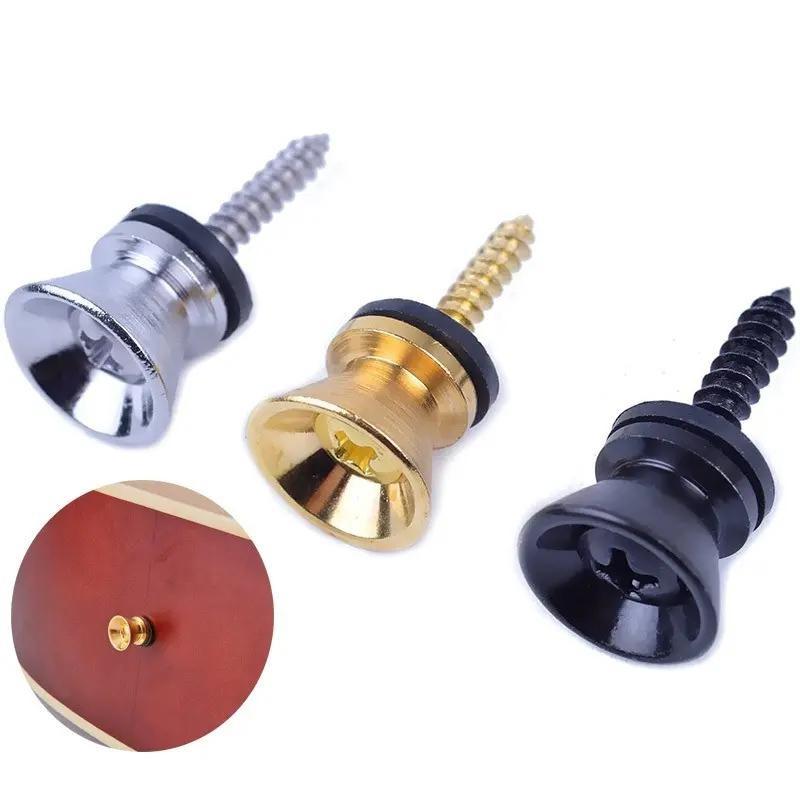 2Pcs Metal Guitar Strap Button Strap Fixing Pin With Fixing Screw Guitar Strap Lock Knob With Lock Classical Guitar