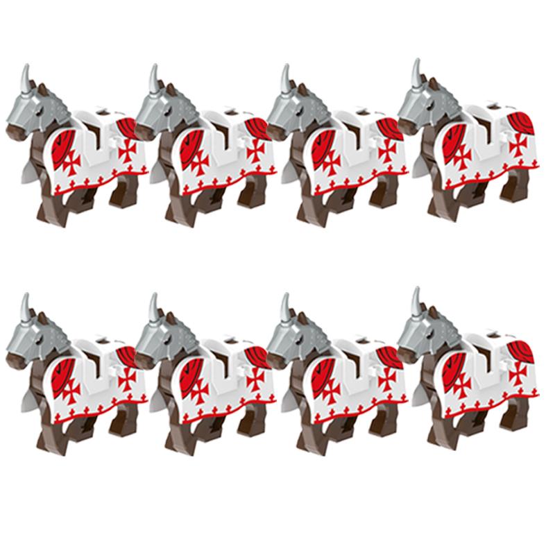 MOC Medieval Military Building Blocks Cavalry Regiment Knight Horse Animal Accessories Set Mini Bricks Buy Goods Boy Toy Gift