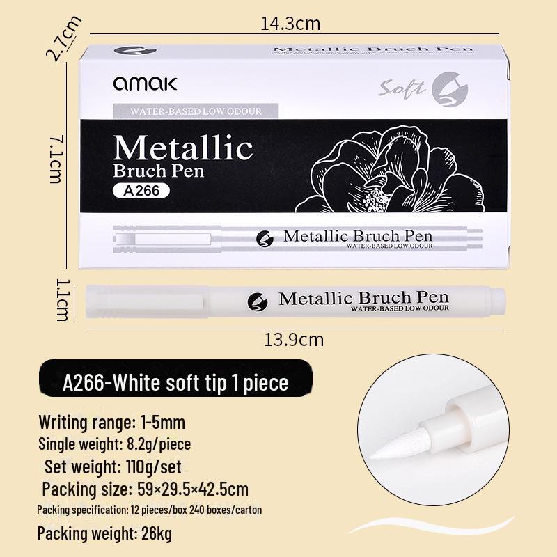 Waterproof Metallic Marker Pen for Greeting Card Painting Signature - Gold and Silver High Gloss Water-Based Paint Pen.