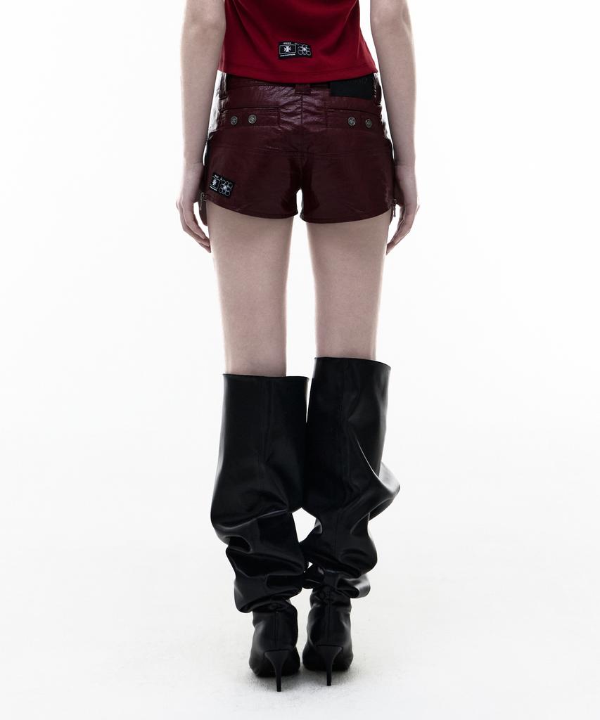 Opeoseu0012 Op. 08 Villain Leather Micro Pants Burgundy