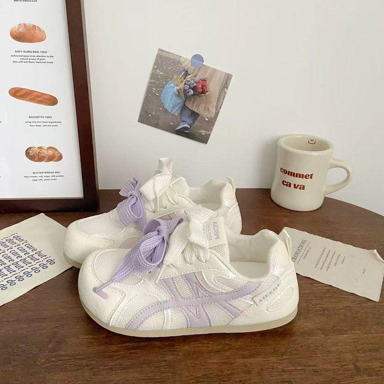 Summer mesh breathable little white shoes children's new ugly cute big head shoes niche versatile sports board shoes