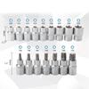 Torx Bit Socket Set with for Case E10-E24 T30-T70 16 Pcs Steel Star Bit Set for Cr-V Steel 1/2-inch Drive Hand Repair To