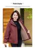 Mom's Thick Fleece-Lined Cotton Hooded Windbreaker for Women Over 50 - Warm Winter Jacket