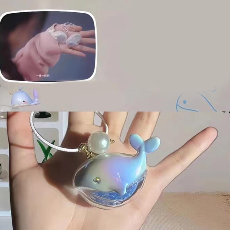 Whale Keychain Marine Life Animal Keychains for Car Bag Keyring Personality Key Chain Charm Jewelry Valentines Day Gift