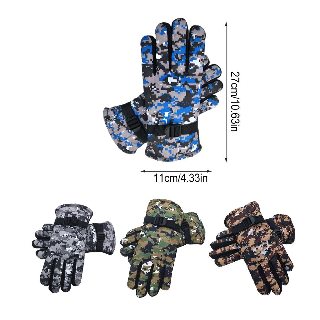 Warm Gloves Waterproof Non-slip Adjustable Mittens Adults Glove Thickened Camouflage Windproof Universal for Cycling