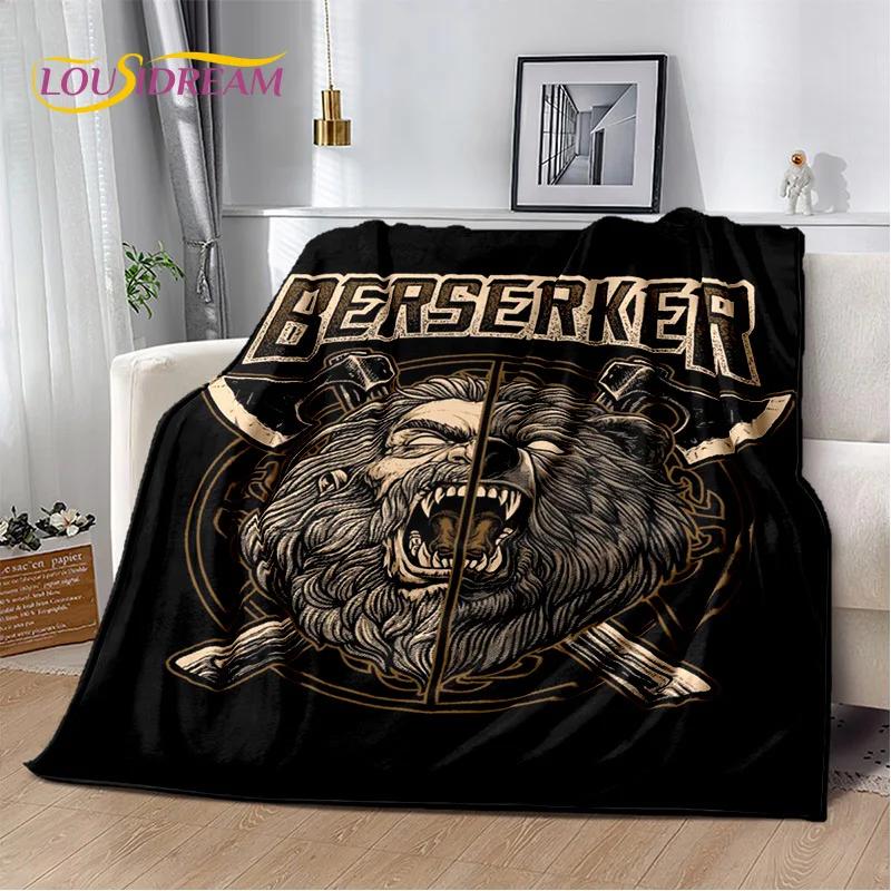 3D Viking Odin Valhalla Nordic Mythology Cartoon Blanket,Soft Throw Blanket for Home Bedroom Bed Sofa Picnic Office Travel Cover