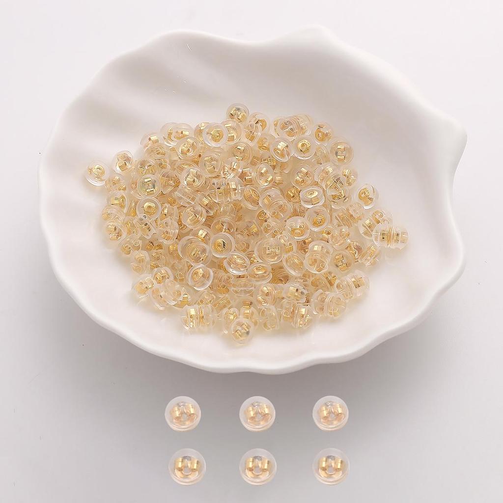 2pcs/bag Transparent Environment-Friendly Silicone Copper Earplugs For Ear Stud Accessories
