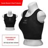 Karate Women's Breathable Black & White Chest Protector with Printable Logo for Martial Arts Competitions.