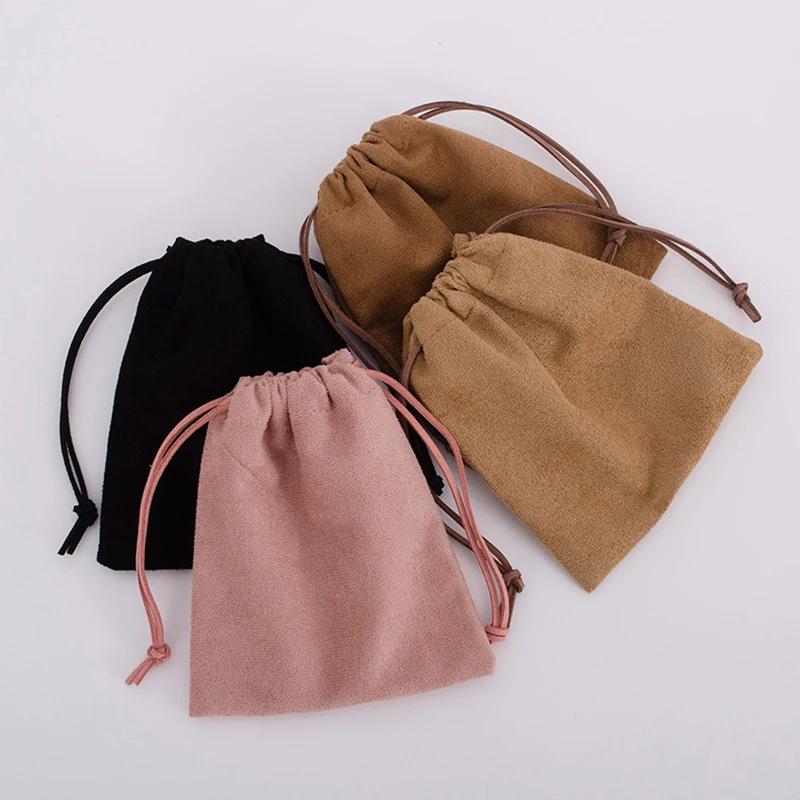 1PC Soft Suede Drawstring Bag Dustproof Pouch for Jewelry Clutches Electronics Storage Reusable Travel Bag Organizer