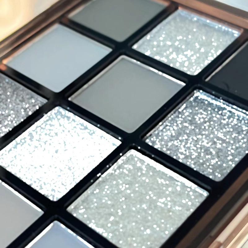 Kappel Dark Knight 15-Color Smoky Eyeshadow Palette - Deep Black & Gray Tones for European & American Makeup