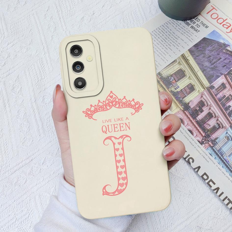 Case For Samsung Galaxy A02 A03S A13 A14 4G 5G A31 A51 A71 A24 Luxury Silicone Soft TPU Cover A-Z Letters For Samsung Galaxy A10S 20S Phone Bumper