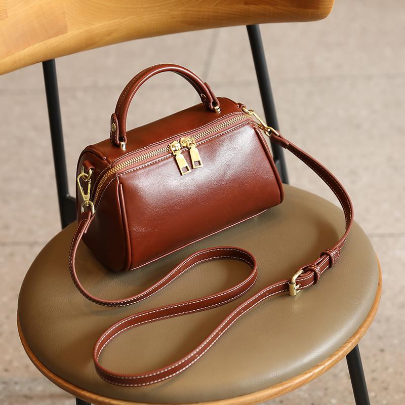Neue Damen Umhängetasche Vintage Luxus Handtasche Damen PU Leder Zwei Schultergurte Crossbody Tasche Fashi Reißverschluss Bost Taschen