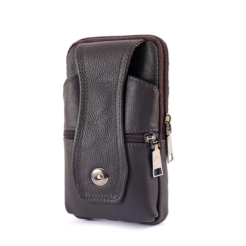 Genuine Leather Men's Multifunctional Phone Waist Bag