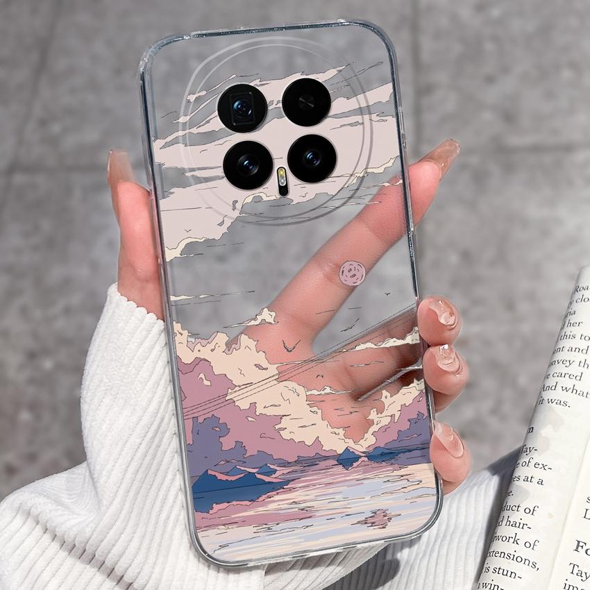 Für Huawei Honor Magic8 7 6 5 Pro Nova 12 Ultra 12i Handyhülle Schönes Blumenmuster Transparentes Silikon Vollschutzhülle Für Huawei Gehäuse