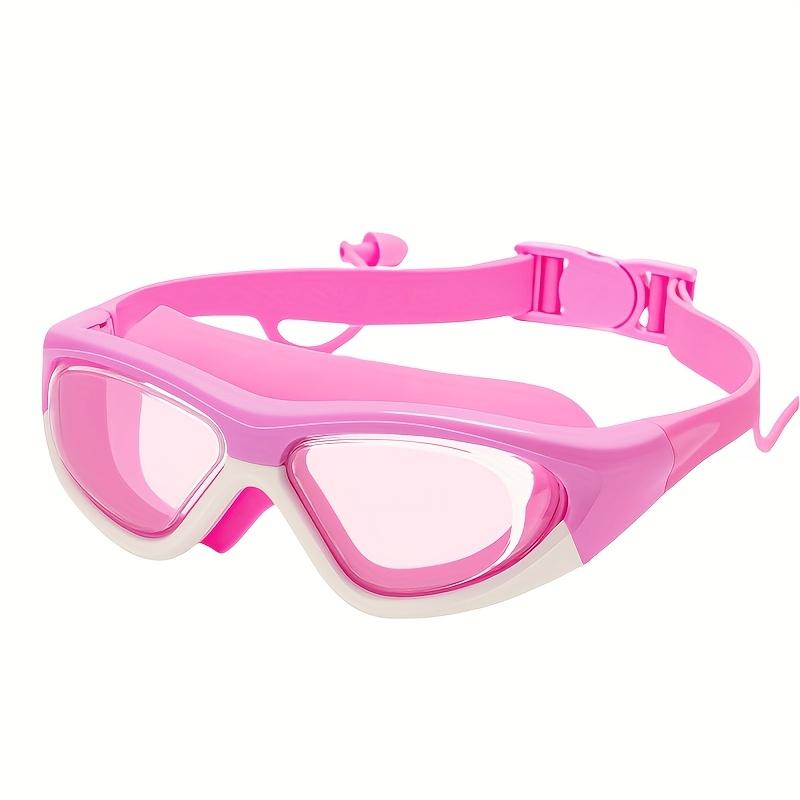 

Youth Swimming Goggles with Earplugs, Waterproof and Anti Fog Silicone Seal Suitable for Beach and Swimming розовый