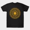 Men Black Print T-shirt Jake Mandala No-Cut Transfer Paper Print Cotton Tshirt