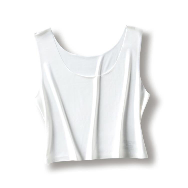 Nahtlose Eis-Seiden-Tube-Tops Damen Sommer Dünn Übergröße Kurze Crop-Tops Damen Unterwäsche Anti-Kräuselndes Croptop Intimates Bustier 3XL Weight(75-90kg) white