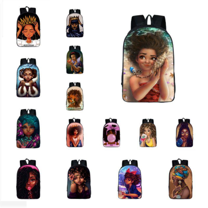 Afro-Afrikanische Schönheit Schwarze Prinzessin Wasserdichter Schulrucksack Mit Verstellbaren Schultergurten