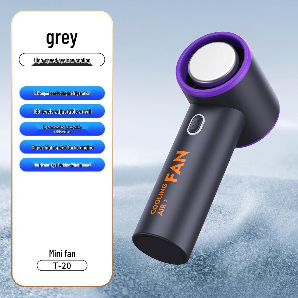 T20 Compact Handheld Fan: High-Speed, Long Battery, USB Rechargeable for Outdoor Cooling