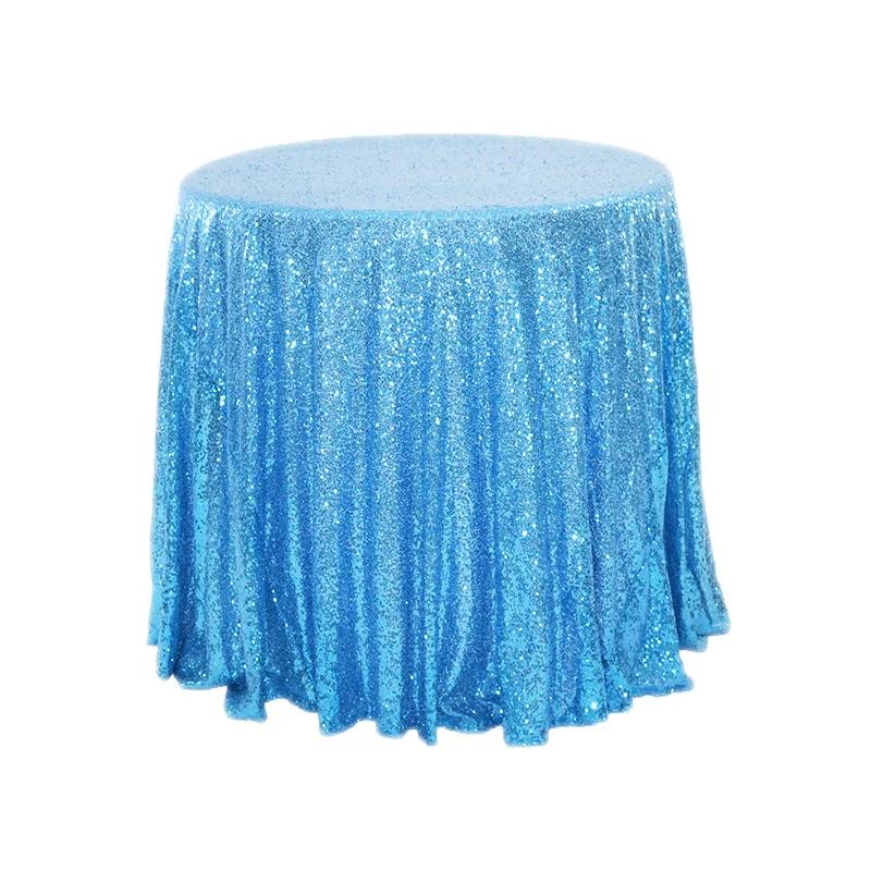 Wedding Banquet Decor Round Solid Color Tablecloth Cloth Art Sequin Table Cover for Party Cake Dessert Table Exhibition Events
