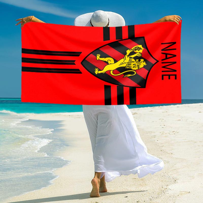 Personalized Lion Crest Emblem Beach Towel Microfiber Beach Towel Thin Absorbent for Beach Swimming Yoga Bath Sports. 0910148