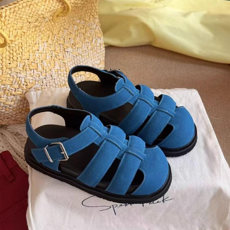 Fashion Women Flats Sandals 2025 Summer New Round Toe Casual Designer Shoes Rome Style Ladies Sandals Woman Designer Shoes for Women