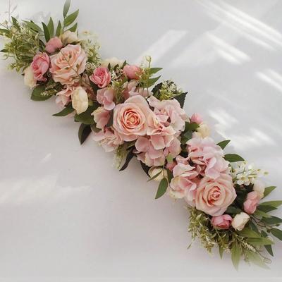 1Pc Artificial Peony Roses Flowers Faux Flower Arch Garland Simulation Door Lintel Fake Silk Flowers Wreath for Home Wedding Garden Door Wall Decor