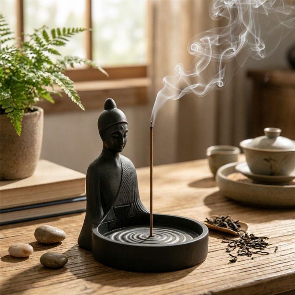 Meditating Monk Chinese Incense Stick Holder Zen Style Stick Incense Holder Meditation Room