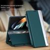 Leather Electroplating Holder Pen Slot Tape Phone Case for Samsung Galaxy Z Fold 6 5 4 3 Fold5 Fold4 Fold3 Magnetic Flip Cover