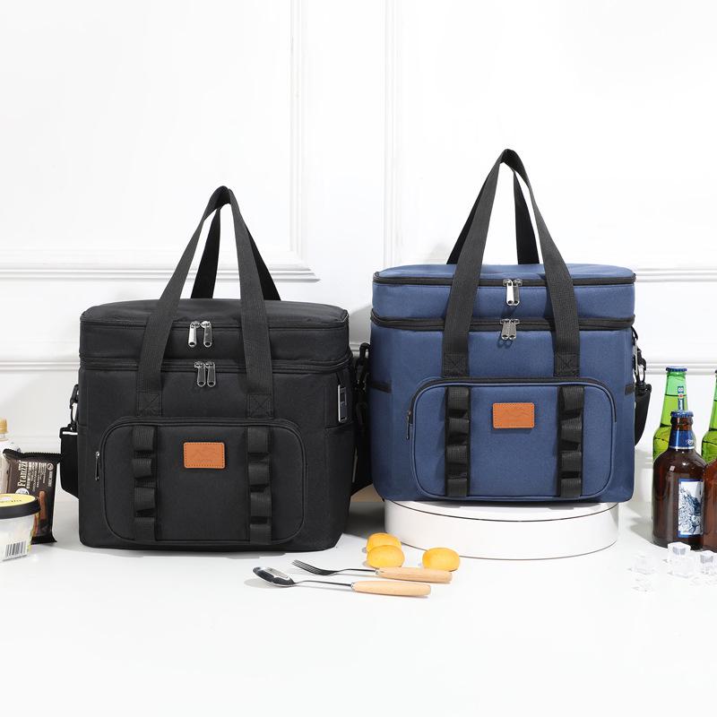 Large-Capacity Double-Layer Insulated Picnic Bag with Thick Aluminum Foil