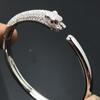 European and American Leopard Head Full Diamond Bracelet, Fashionable and Simple Fine Version Naked Leopard Bracelet for Women