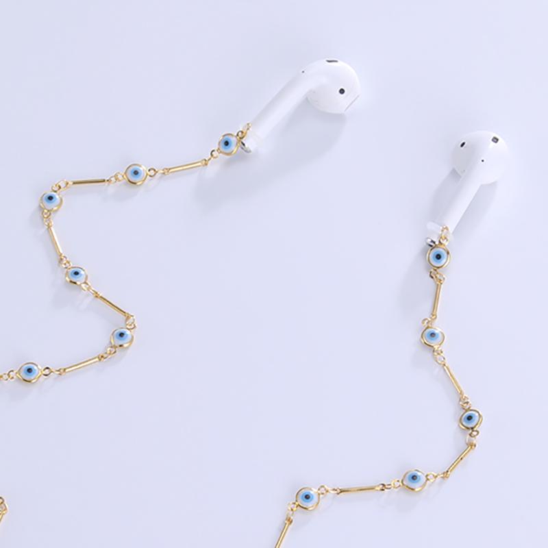 Teamer Anti-lost Držák na sluchátka Řetízkový náramek s korálky Zlého oka pro Airpods Bezdrátová Bluetooth sluchátka Šňůrka na krk 2026