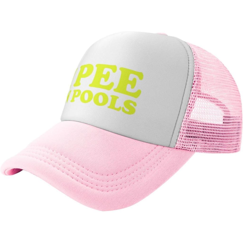 I Pee In Pools Trucker Hat Unisex Mesh Snapback Cap Funny Novelty Outdoor Baseball Hat