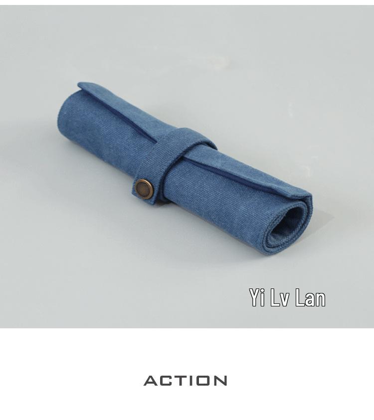 Japanische Retro Literarische Canvas Roll-up Stiftetasche für Studenten - Groß, Mittel, Klein