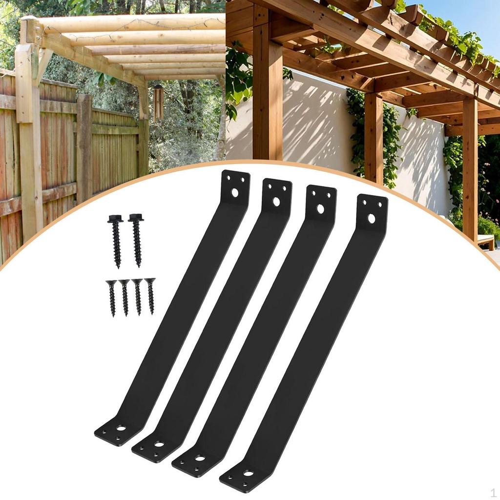 4 stycken 45-graders vinkelstöd Fästen Pergola Kit Lätt att installera Kraftig Koppling för Trä