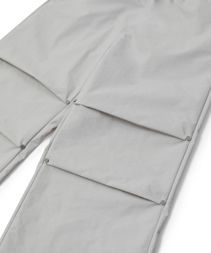 WEST GRAND BOULEVARD Military Wide Parachute Nylon Pants Fog Grey