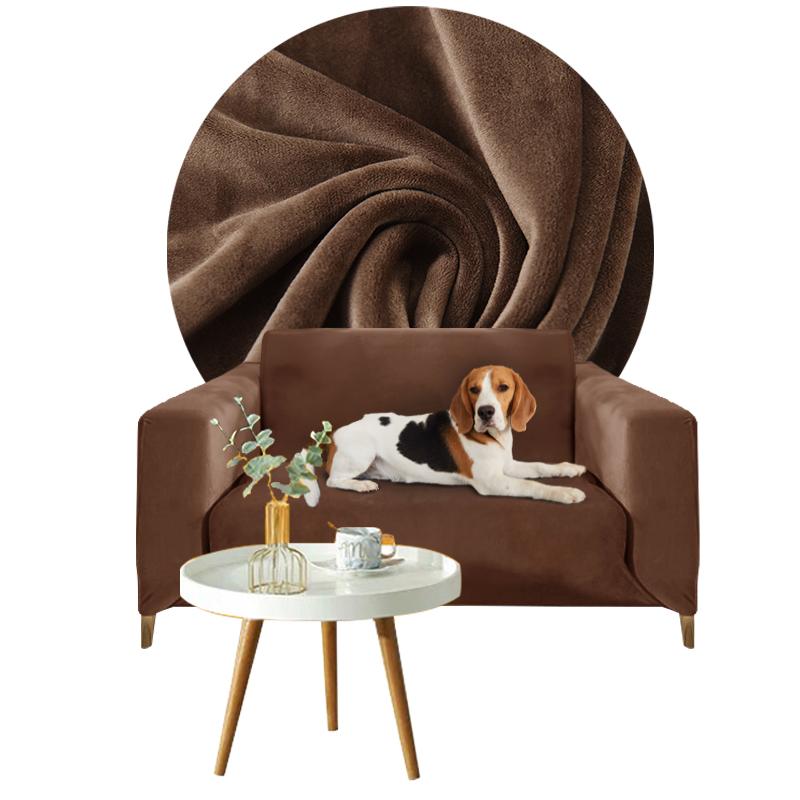 Couch Cover 1-Seater Sofa, Sofa Bed, Brown Velvet
